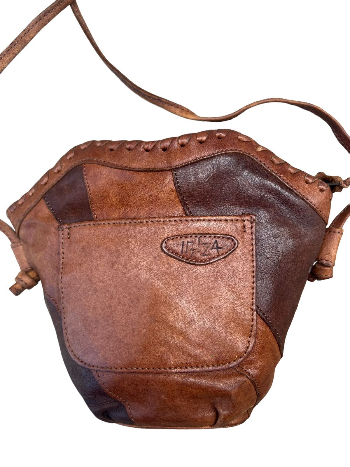 Leather Vintage Ibiza Japan Patina Leather Patchwork Mini Bag Size ONE SIZE - 2 Thumbnail