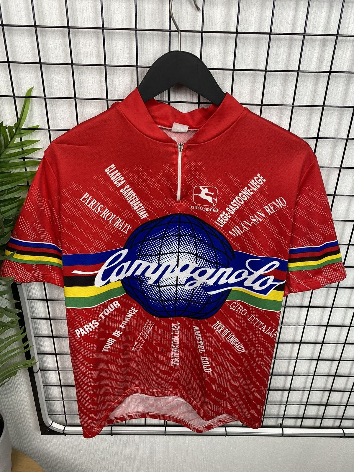 Bicycle × Vintage Campagnolo Giordana Team Cycle Jersey Men XL Red Tournament Size US XL / EU 56 / 4 - 1 Thumbnail