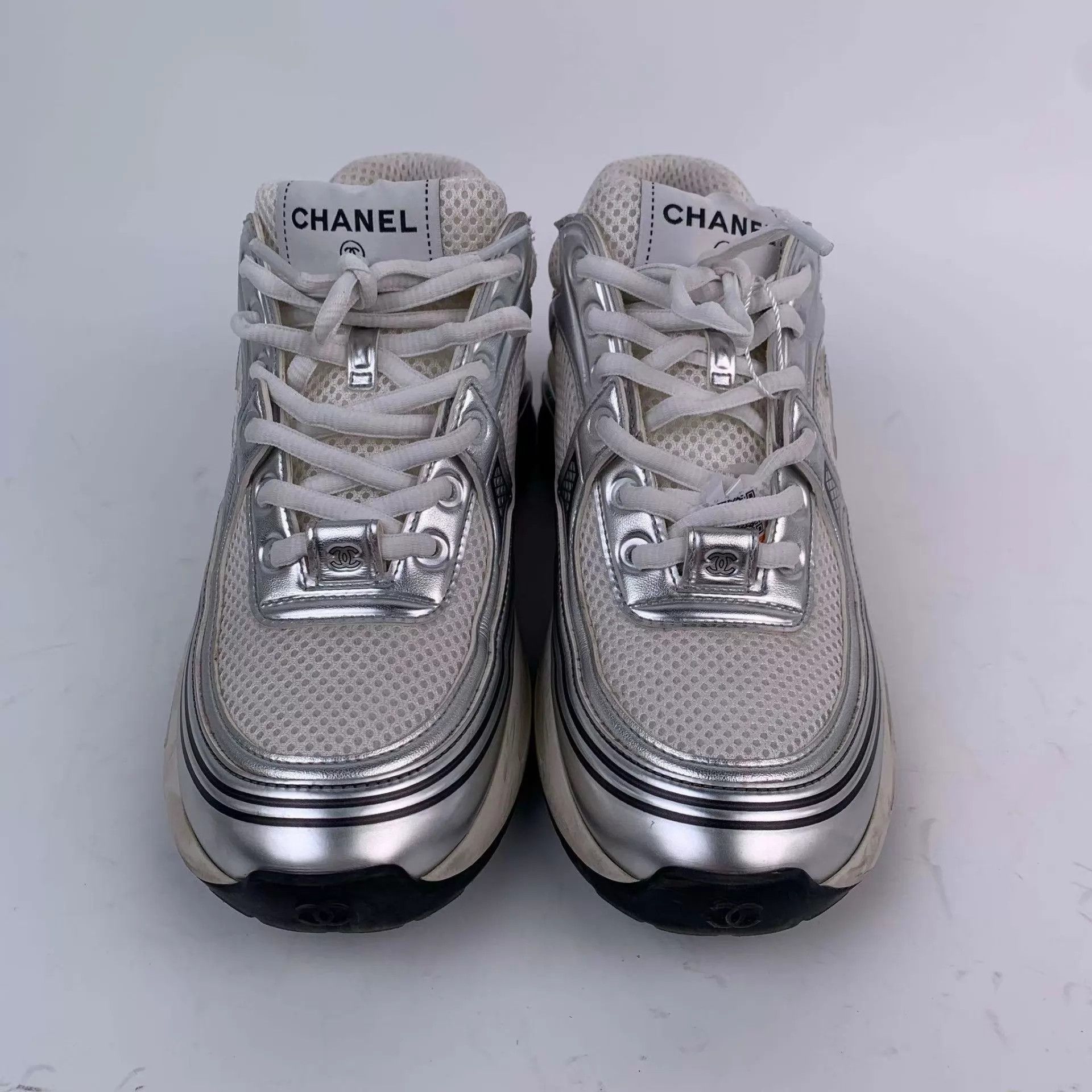 Chanel CHANEL Silver Horn King sneakers 38 260423ZXYMM01 Size US 7.5 / IT 37.5 - 1 Thumbnail