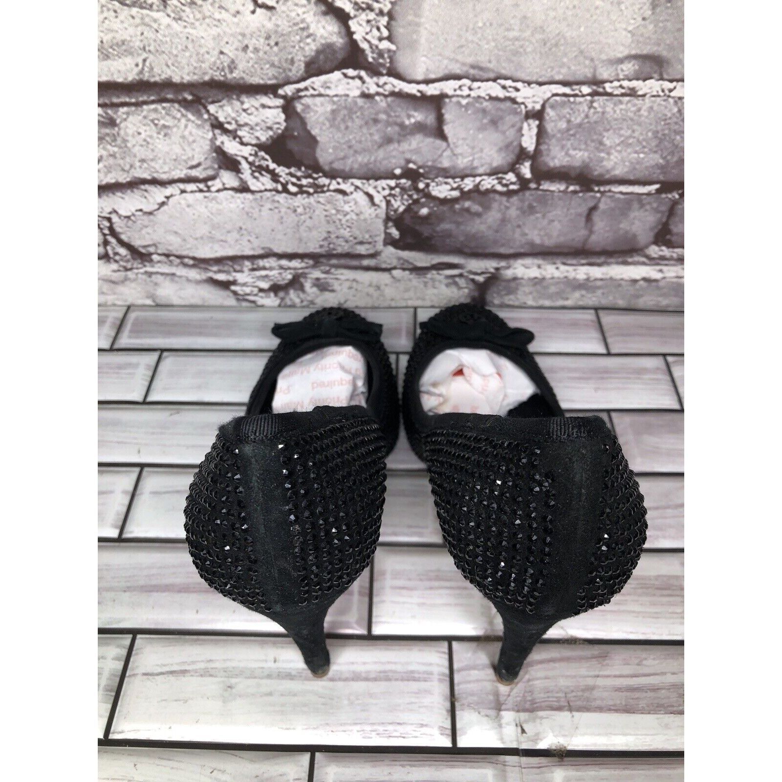 Tory Burch Tory Burch Phoenix Black Pump Rhinestone Soho Lux Suede Wome Size US 7.5 / IT 37.5 - 17 Thumbnail