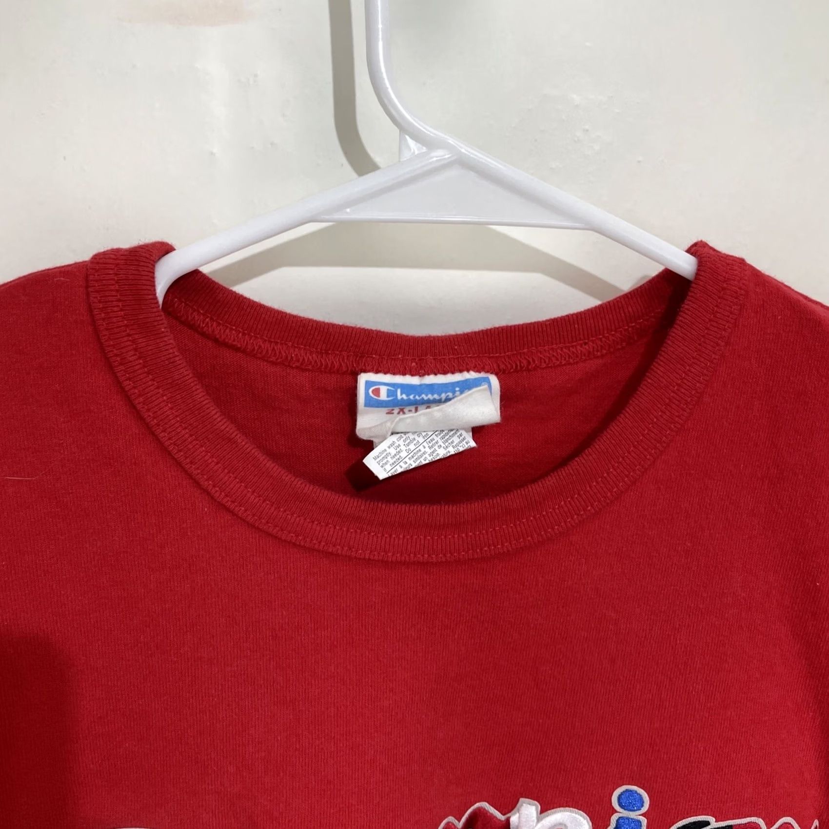 Champion VINTAGE Champion Embroidered T Shirt Red White Blue XXL 2XL Spell Out Shirt Men 90s Sports Logo Size US XXL / EU 58 / 5 - 4 Thumbnail