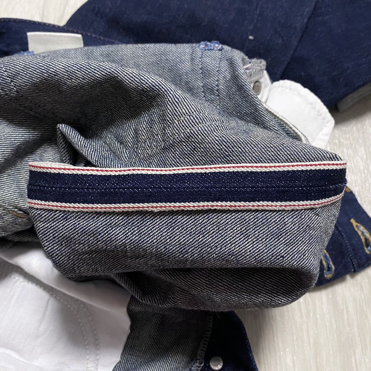 H&M H&M Navy Selvedge Selvage Slim Regular Waist Denim Jeans Size US 29 - 18 Thumbnail