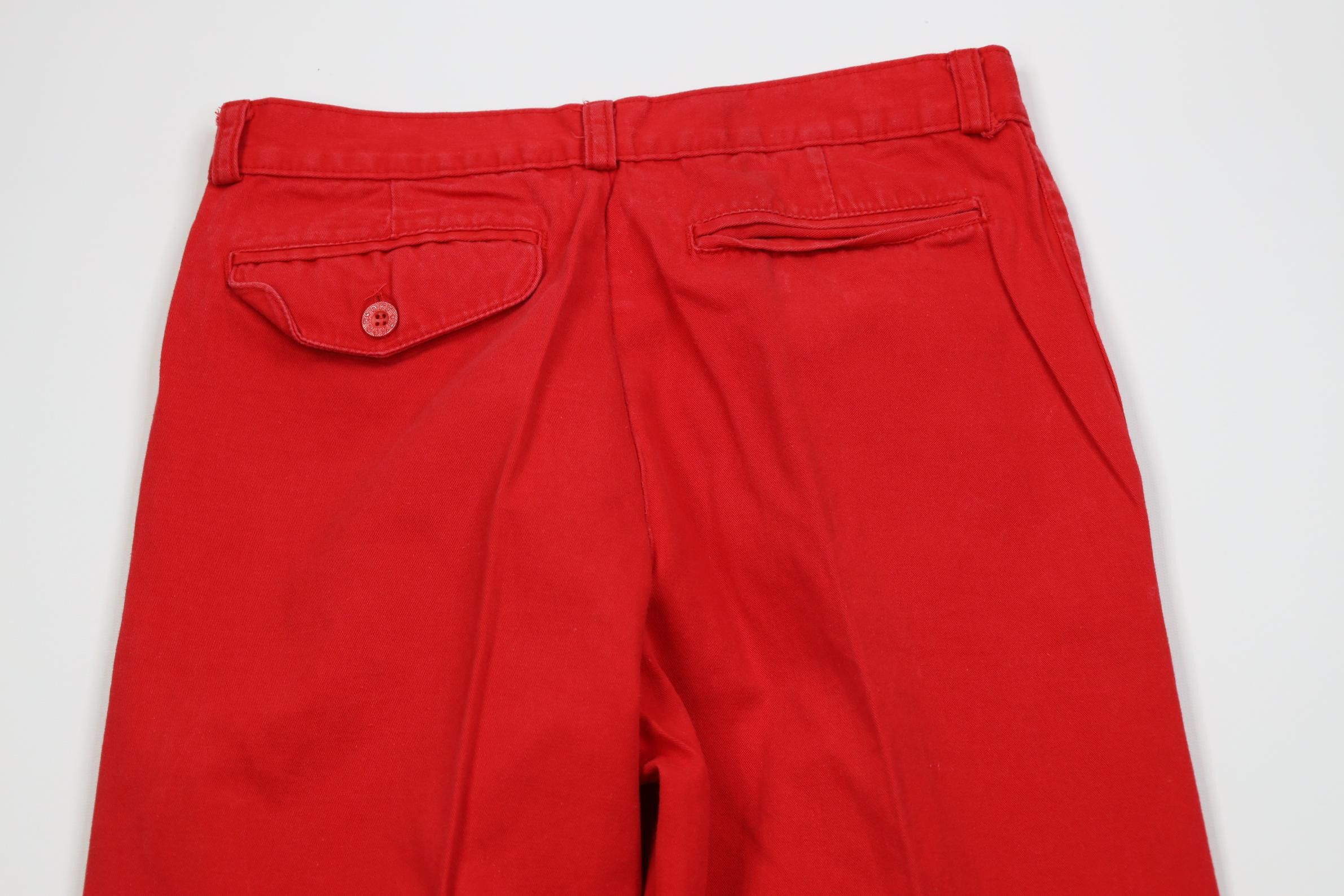 Vintage Vintage 70s Streetwear Wide Leg Chino Pants Red Cotton Size US 29 - 12 Thumbnail