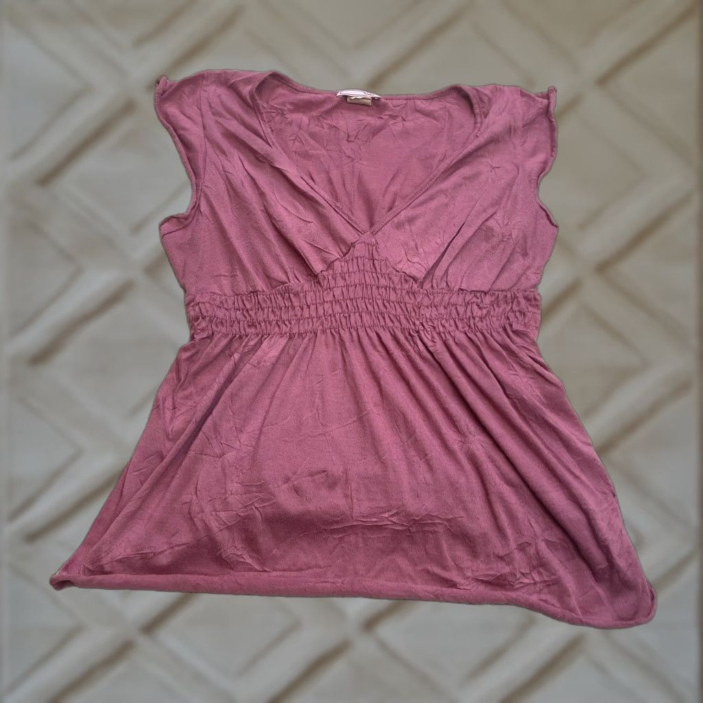 Vintage Vol. 1 Tank Top Shirt Womens L Pink V-Neck Sleeveless Stretch Polyester Knitted Knit Casual Basic 90s? Size L / US 10 / IT 46 - 1 Thumbnail