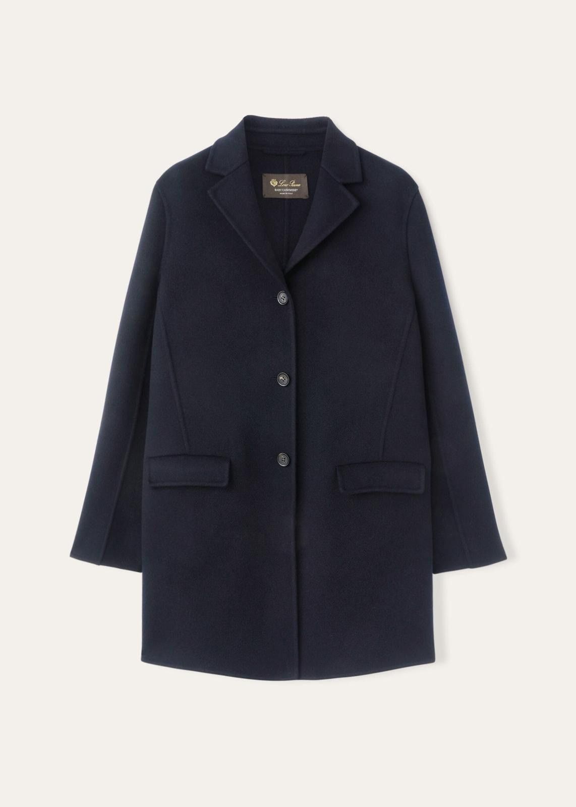 Loro Piana o1srvl11e0725 FAO3274 Baby Cashmere Coat in Navy Blue Size L / US 10 / IT 46 - 1 Thumbnail