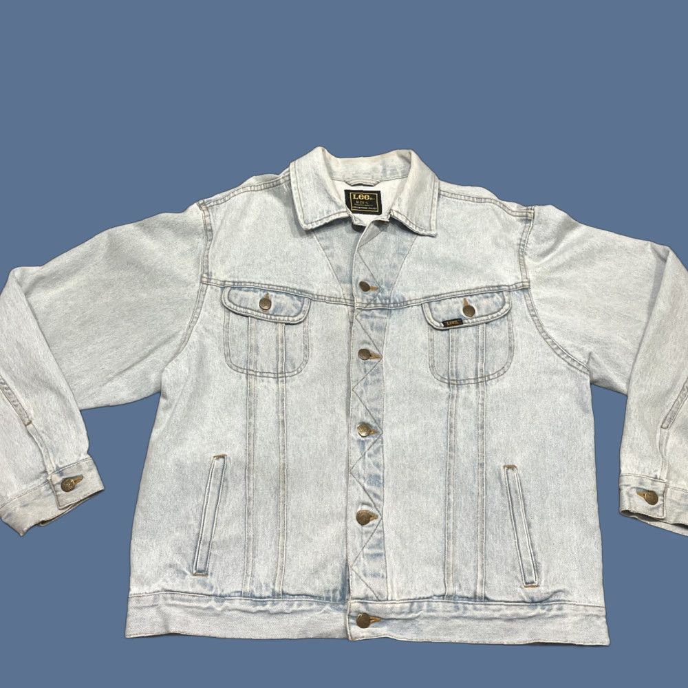Lee VINTAGE Lee Denim Jacket Union Made USA Men's L Shirt Jacket Blue 90s Classic Logo Pockets Size US L / EU 52-54 / 3 - 1 Thumbnail