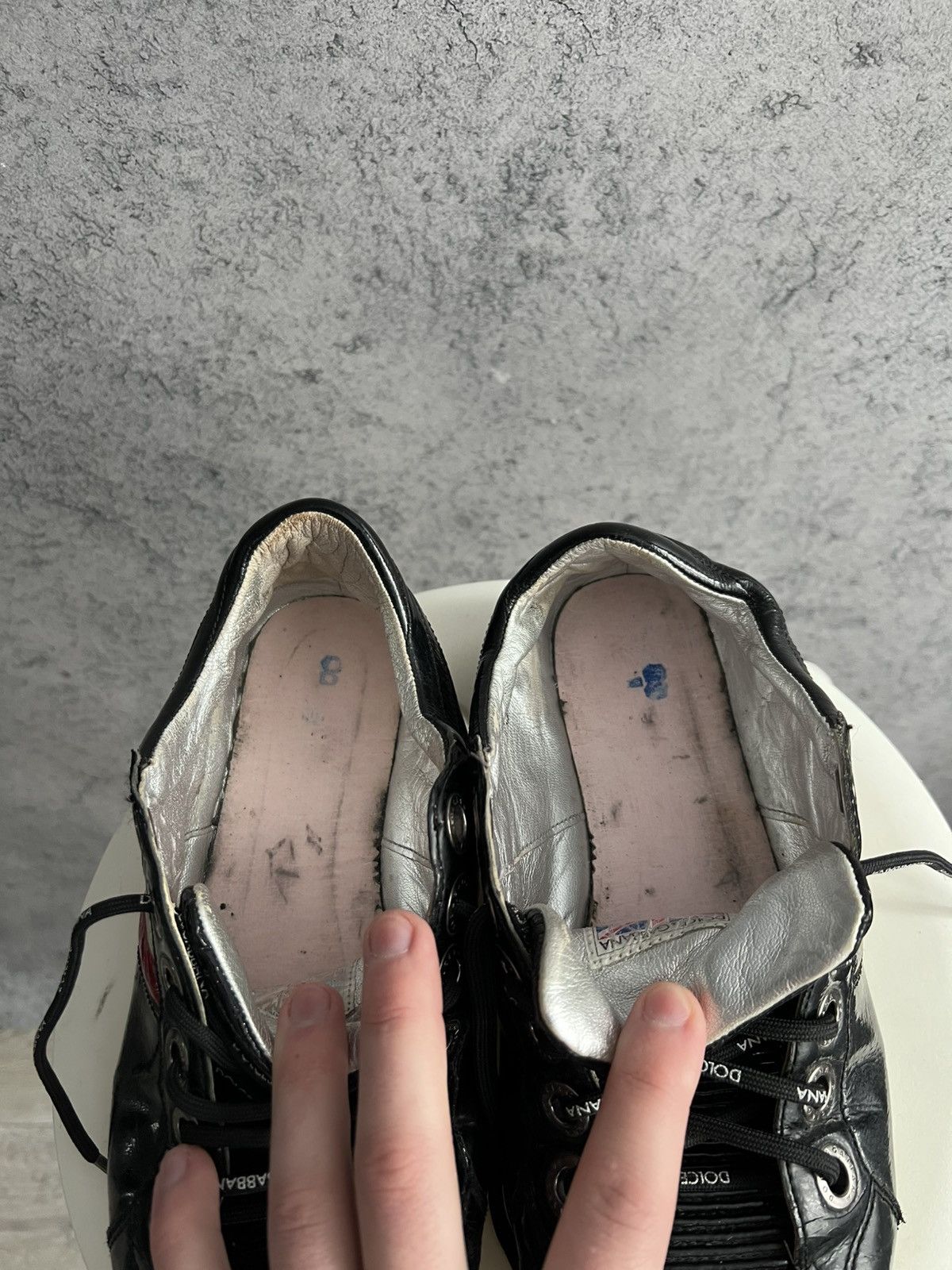 Dolce & Gabbana Vintage Dolce&Gabbana Patent Leather Low Top Sneakers DG Y2K Size US 9 / EU 42 - 23 Thumbnail