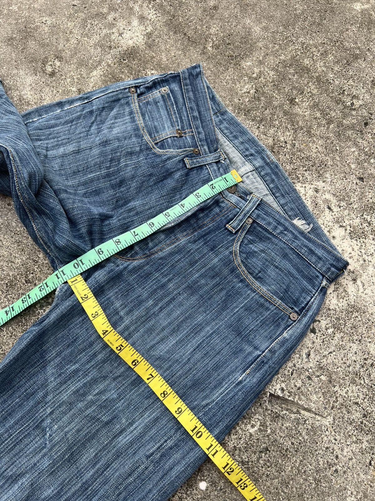 If Six Was Nine Vintage Sugar Canes Selvedge Honolulu Hawaii Distress Jean Size US 30 / EU 46 - 4 Thumbnail
