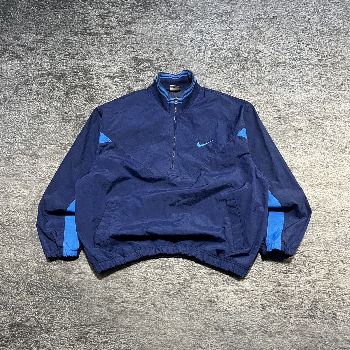 Nike VINTAGE 90s NIKE SWOOSH LOGO BLUE ZIP UP WINDBREAKER JACKET Size US XL / EU 56 / 4 - 2 Thumbnail