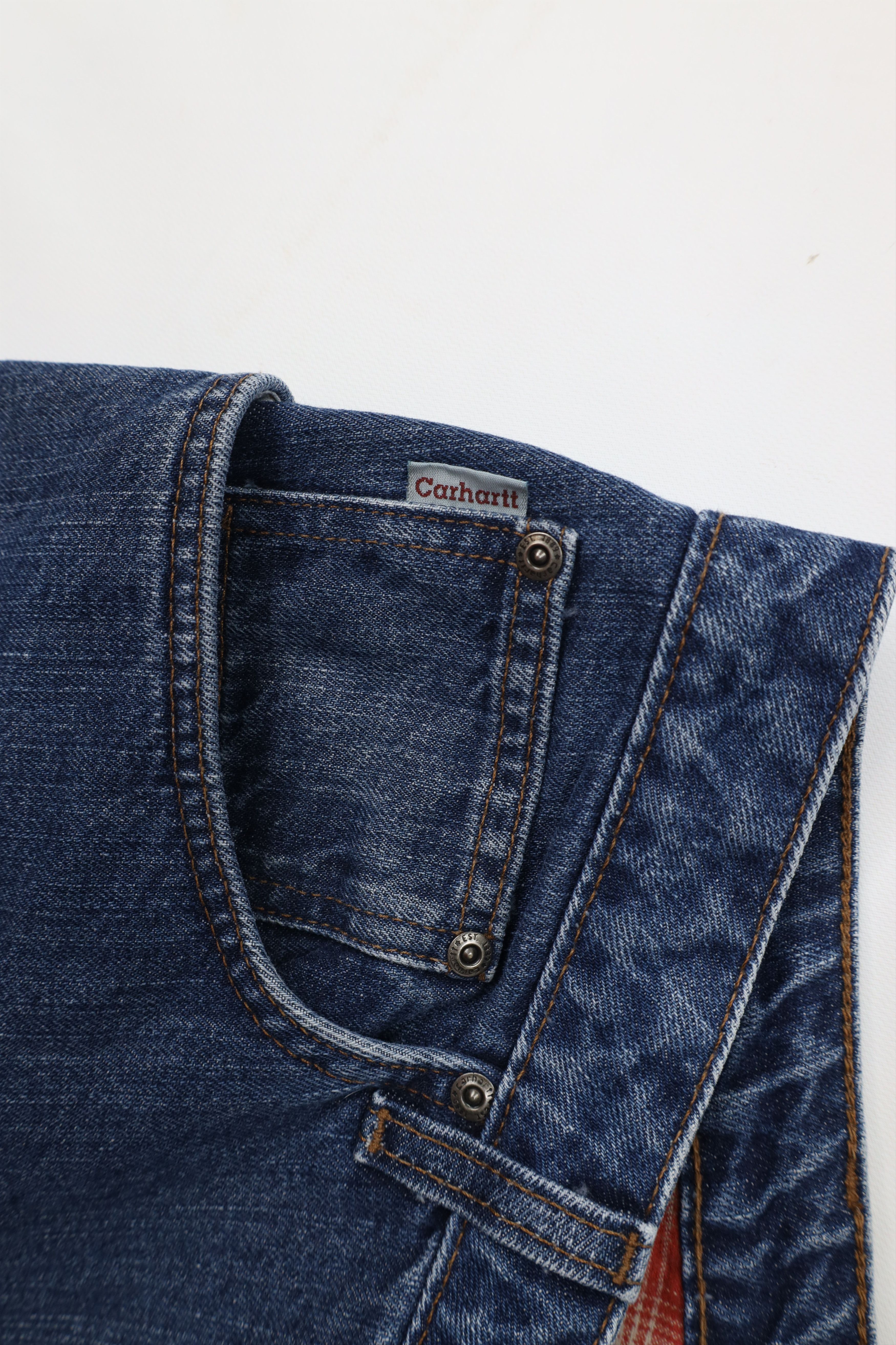 Carhartt Vintage Y2K Carhartt Lined Wide Leg Dungaree Jeans Blue Size 38" / US 16 / IT 52 - 7 Thumbnail