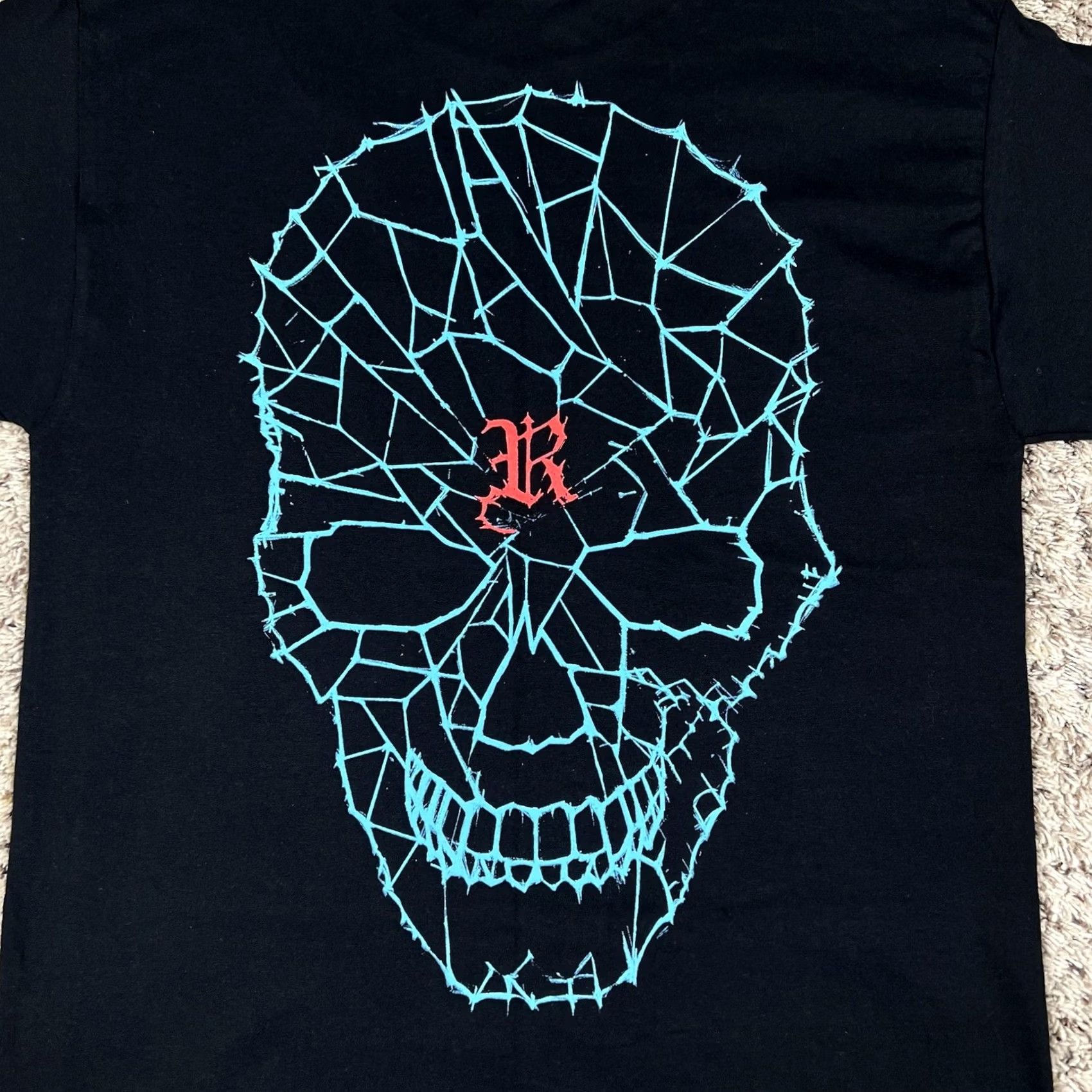 Revenge REVENGE Mens T-Shirt Skull Black Blue Skeleton Graphic Print Crew Neck Short Sleeve Medium M Size US M / EU 48-50 / 2 - 5 Thumbnail