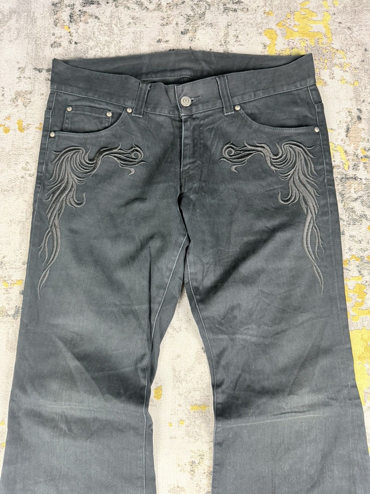 Tornado Mart Rare Tornado Mart Embroider Super Flared Pants Size US 31 - 5 Thumbnail