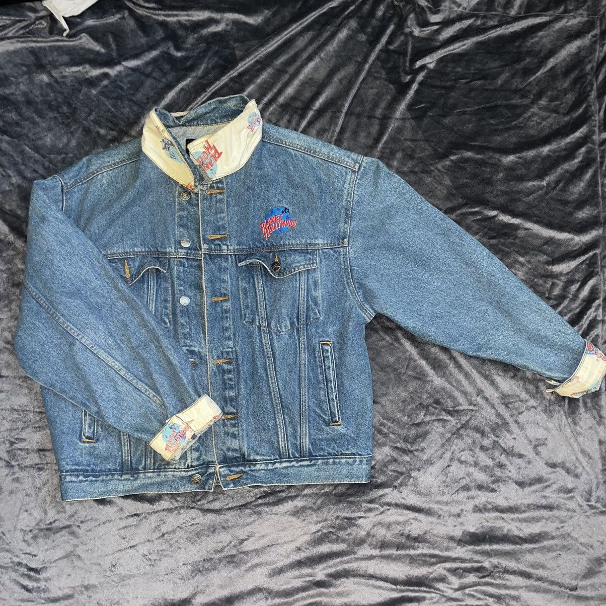 Planet Hollywood Vintage 90s Planet Hollywood Jean/ Denim Jacket Size M / US 6-8 / IT 42-44 - 15 Thumbnail