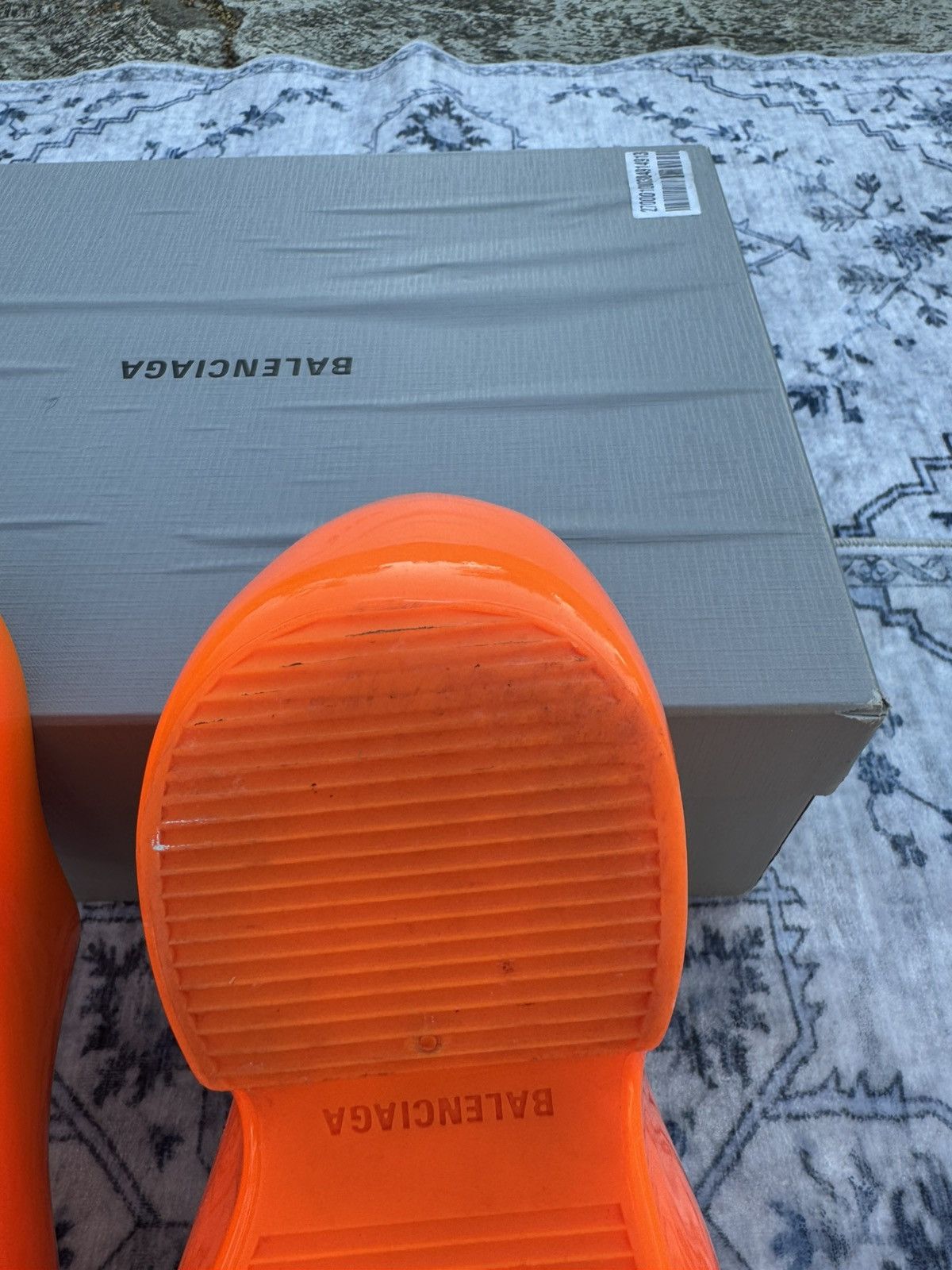 Balenciaga Techno Clog Size 41 Shiny Orange