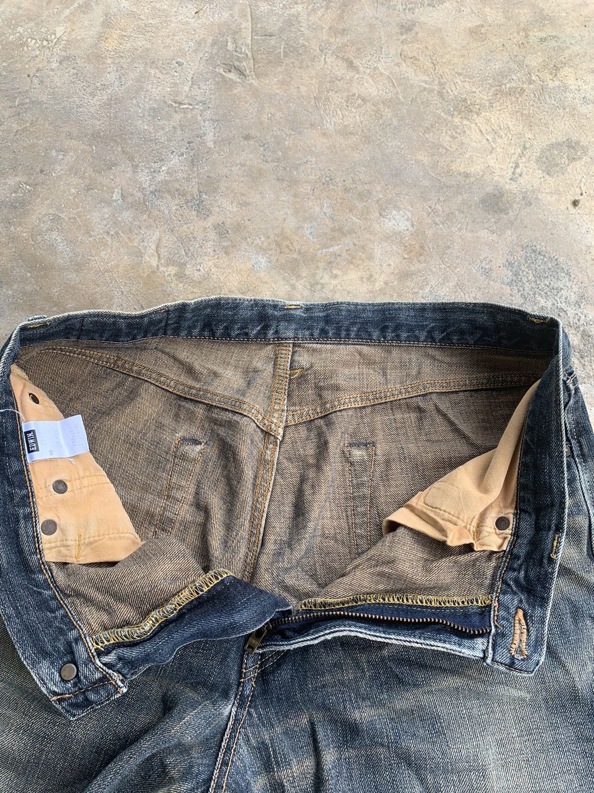 Edwin × Japanese Brand × Vintage Vintage Edwin 505z Selvedge Distressed Denim Size US 35 - 15 Thumbnail