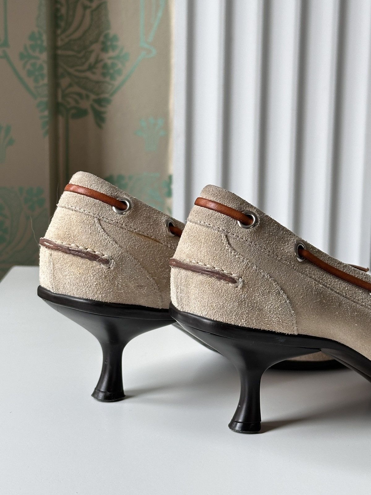 Miu Miu PRADA Kitten Heels Suede Bow Pointed Toe Size 37,5 / 7,5 Size US 7.5 / IT 37.5 - 7 Thumbnail