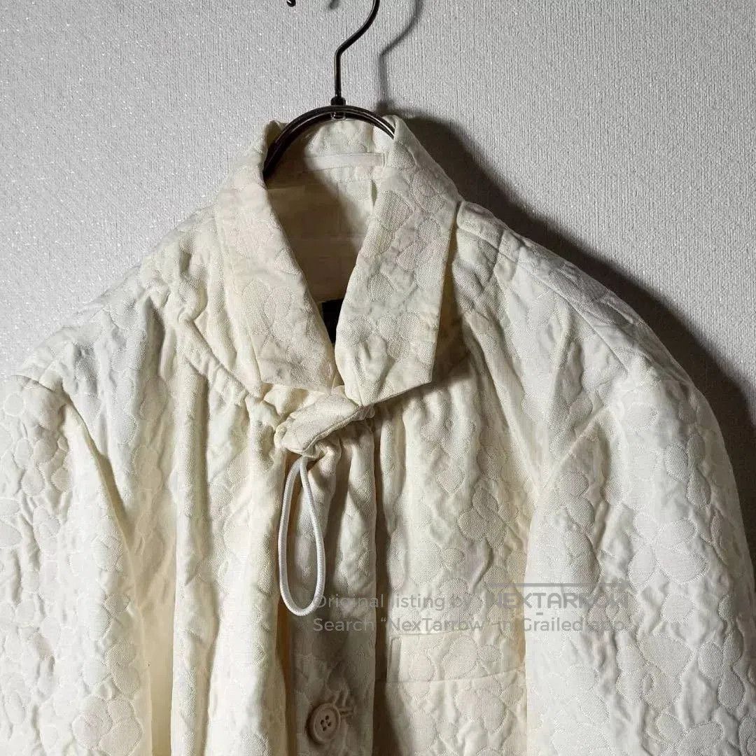 CDG by Comme des Garcons White Textured Flower Blazer Jacket. Size S / US 4 / IT 40 - 3 Thumbnail
