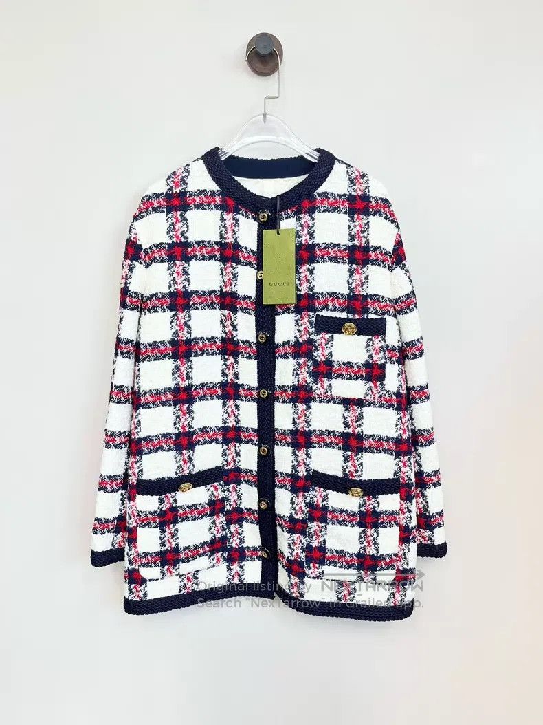 Gucci Gucci Patterned plaid tweed gold buckle jacket Size XS / US 0-2 / IT 36-38 - 1 Thumbnail