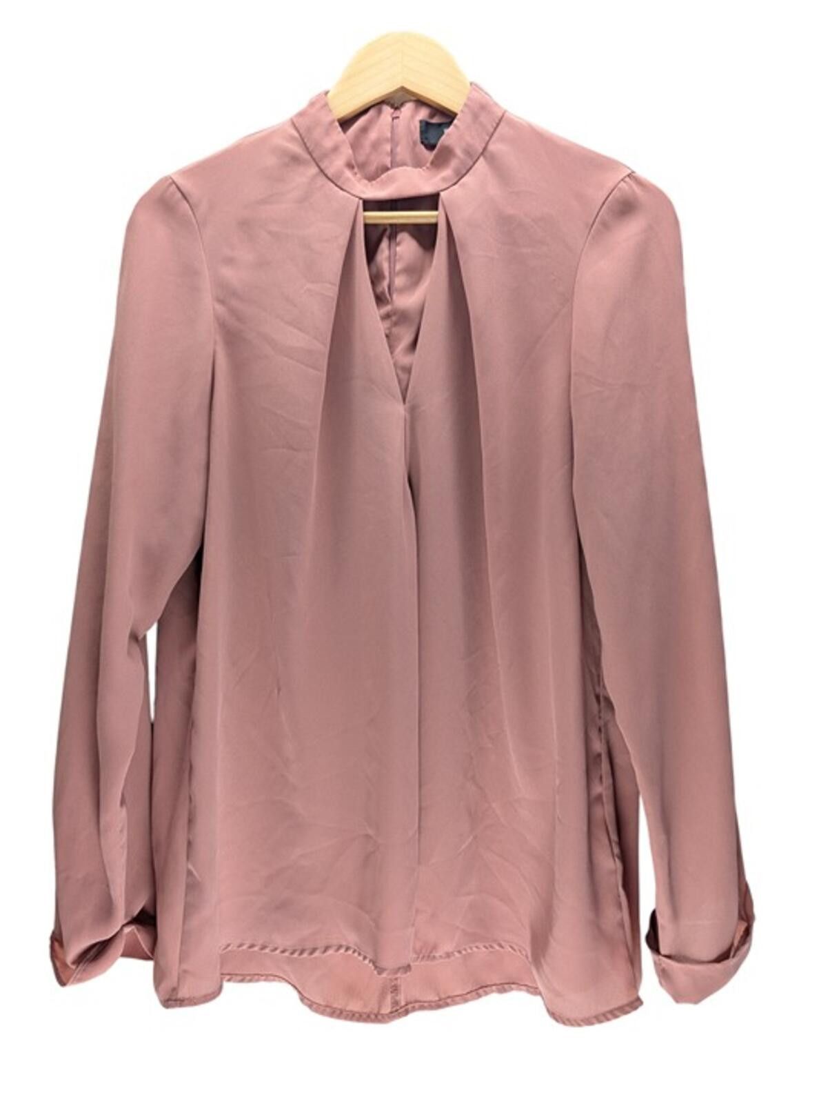 Mossimo Mossimo Blouse Women's Large L Keyhole Mock Neck Dusty Rose Size L / US 10 / IT 46 - 1 Thumbnail