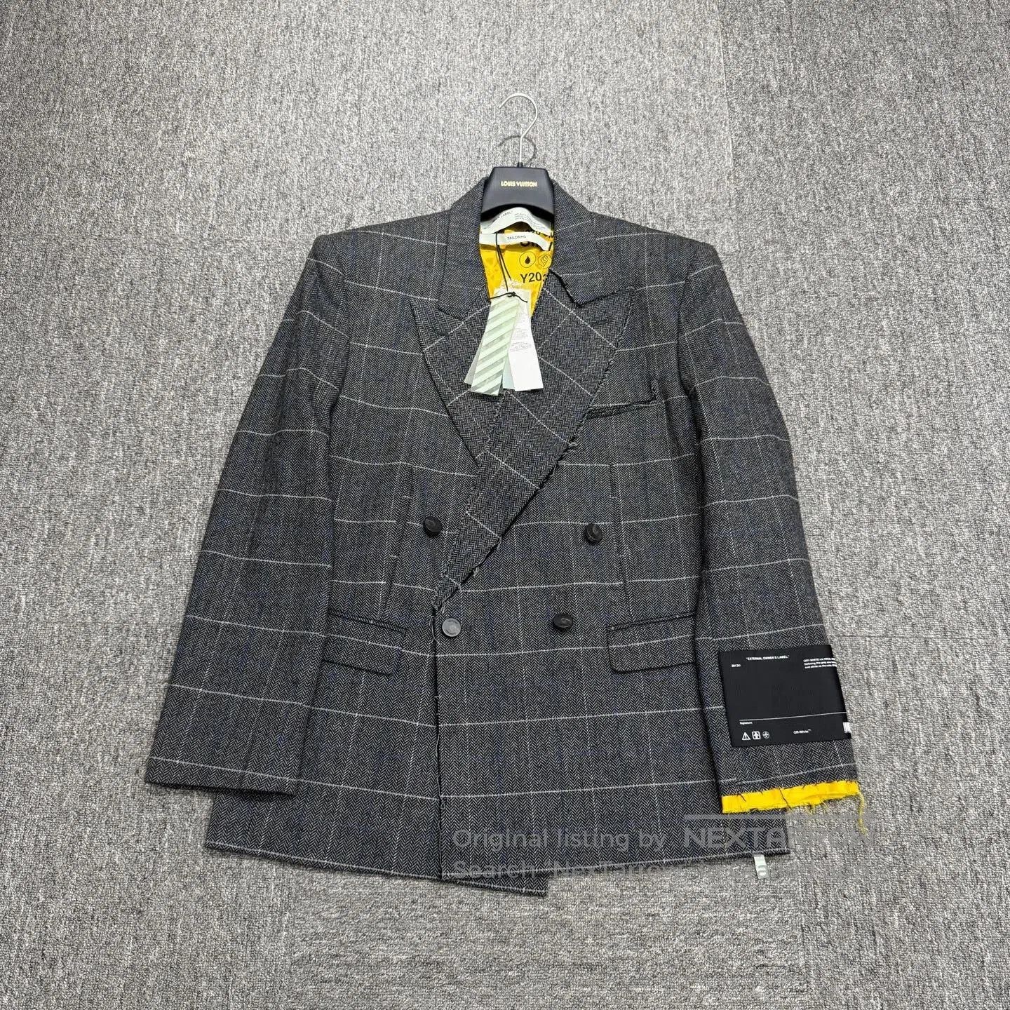 Off-White off-white Checkered wool suit jacket| Size 48R - 1 Thumbnail