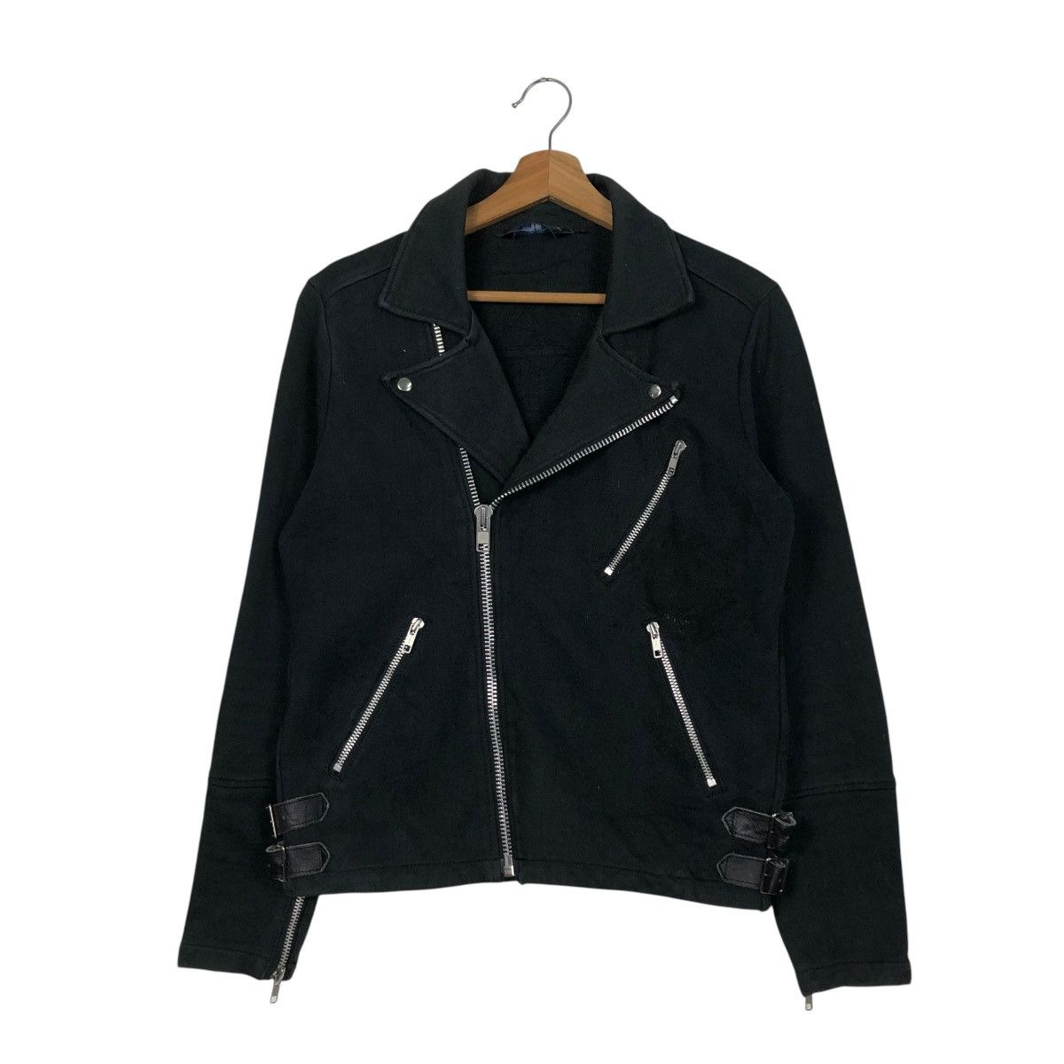 Japanese Brand 🔥VINTAGE CROPPED BIKER JACKET SHIPS DOUBLE COLLAR BONDAGE Size US S / EU 44-46 / 1 - 3 Thumbnail