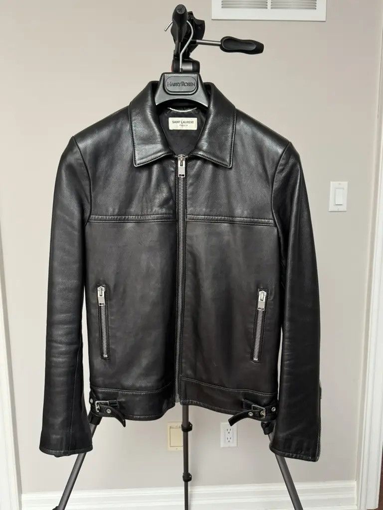 Hedi Slimane × Saint Laurent Paris 13ss Cafe Racer Leather Jacket
