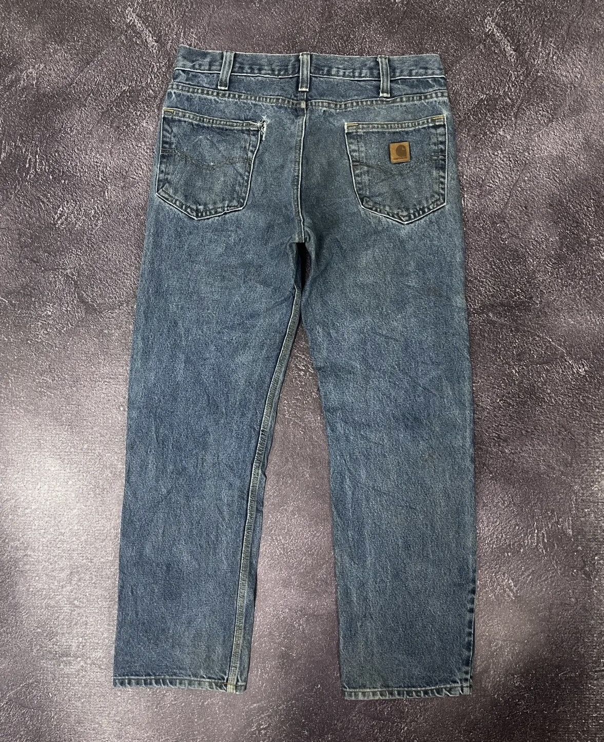 Carhartt × Vintage Vintage Carhartt Work Blue Denim American Hype Baggy Jeans Size US 34 / EU 50 - 1 Thumbnail