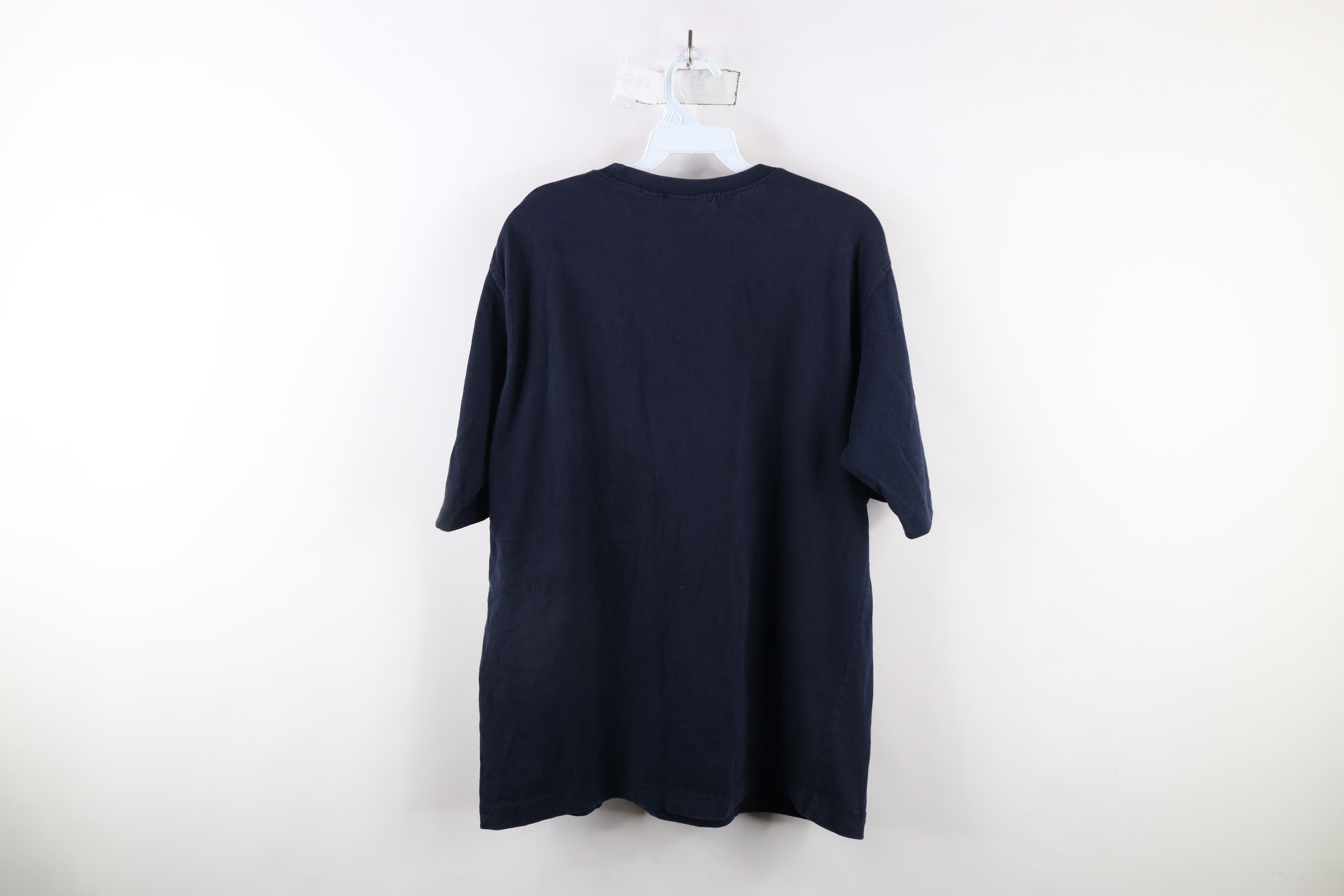 Vintage Vintage 90s Streetwear Heavyweight Cotton T-Shirt Blue Size US L / EU 52-54 / 3 - 6 Thumbnail