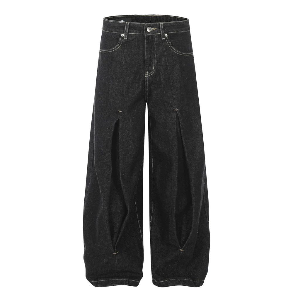Vintage Men's street retro loose casual wide-leg scimitar jeans Size US 32 / EU 48 - 1 Thumbnail