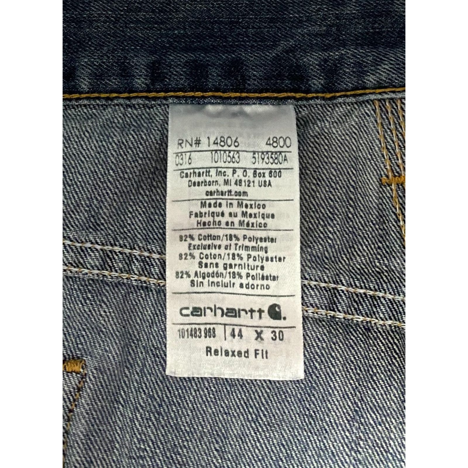 Carhartt Carhartt Jeans Relaxed Fit Men’s 44x29 Blue Denim Straight 101483 Dark? (wait) Size US 44 / EU 60 - 8 Thumbnail