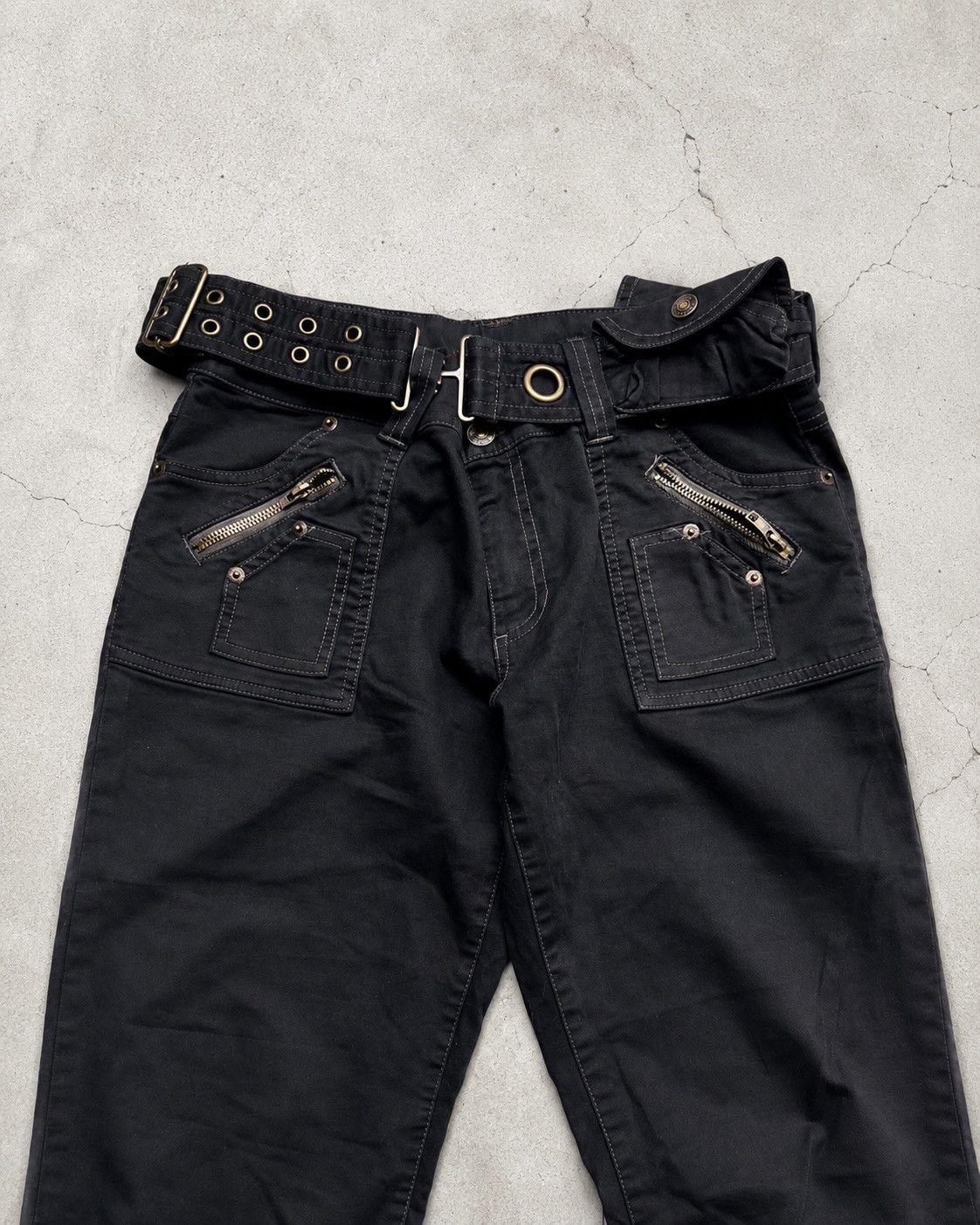 Japanese Brand VERTGARMENTS belted witb pocket flare cargo pants Size US 28 / EU 44 - 4 Thumbnail