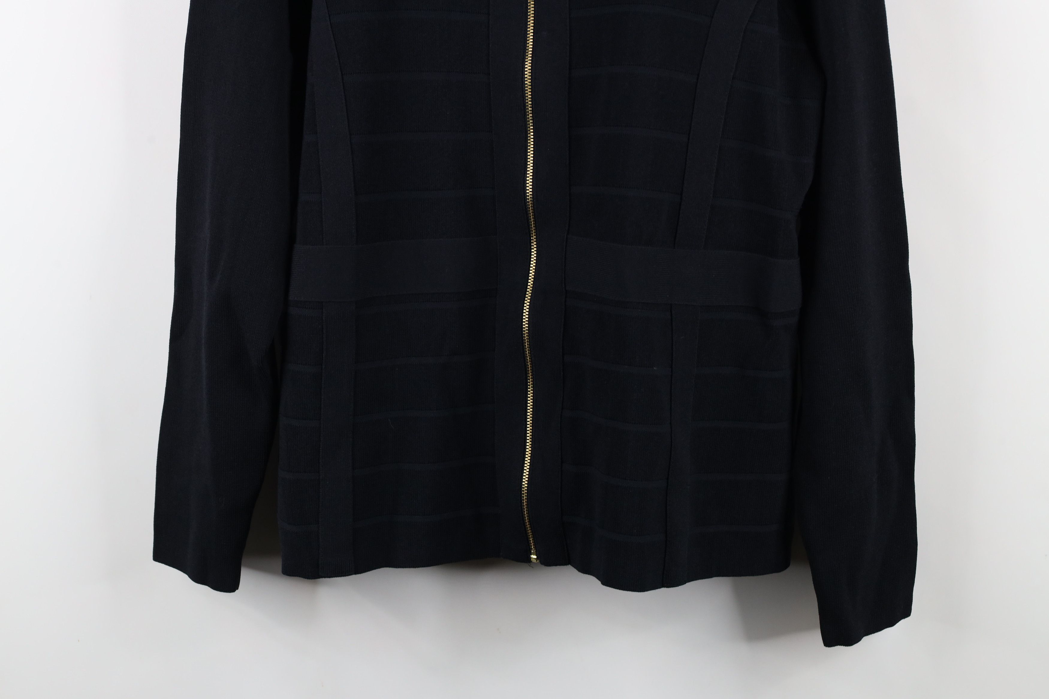 Vintage New Lane Bryant Ribbed Knit Full Zip Sweater Jacket Black Size 3XL / US 20-22 - 3 Thumbnail