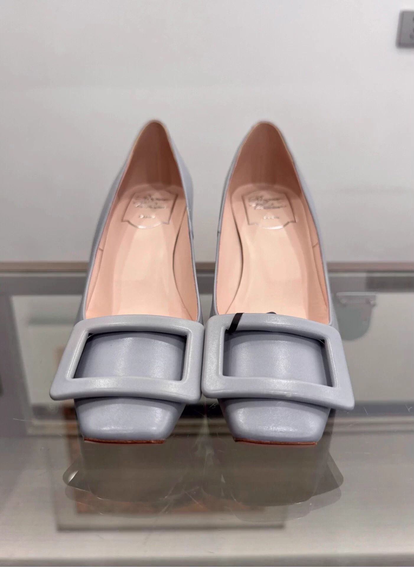 Roger Vivier RV blue square buckle pumps women's 36 Size US 5 / IT 35 - 3 Thumbnail
