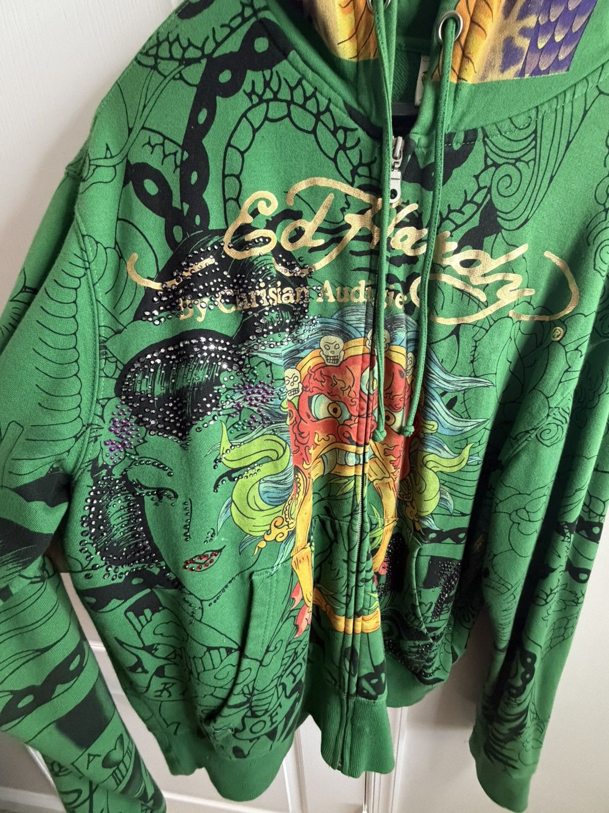 Ed Hardy Vintage Ed Hardy Rhinestone Hoodie Size US XL / EU 56 / 4 - 3 Thumbnail