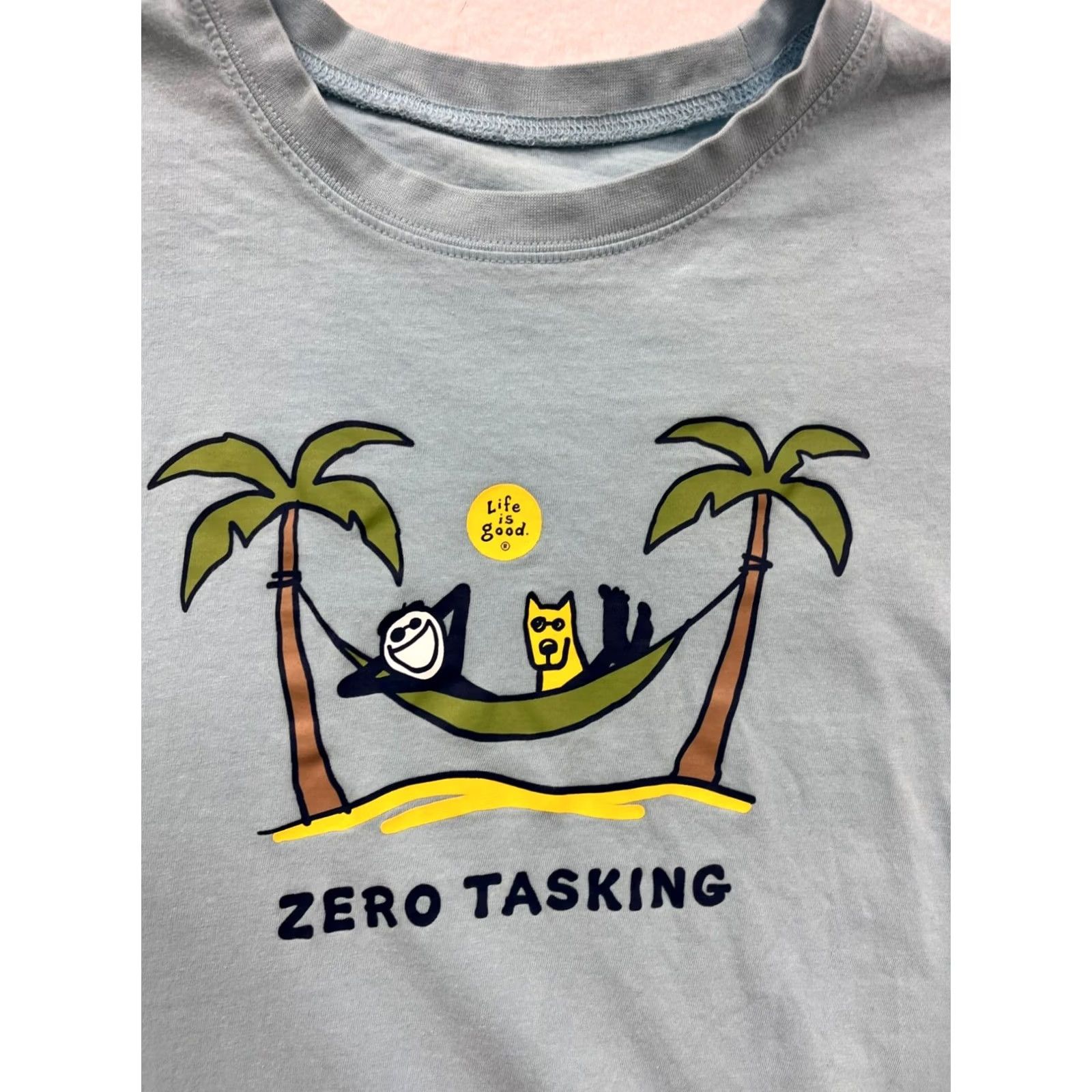 Life is Good Life Is Good T-Shirt Mens M Zero Tasking Graphic Blue Crew Neck Short Sleeve Shirt Size US M / EU 48-50 / 2 - 6 Thumbnail