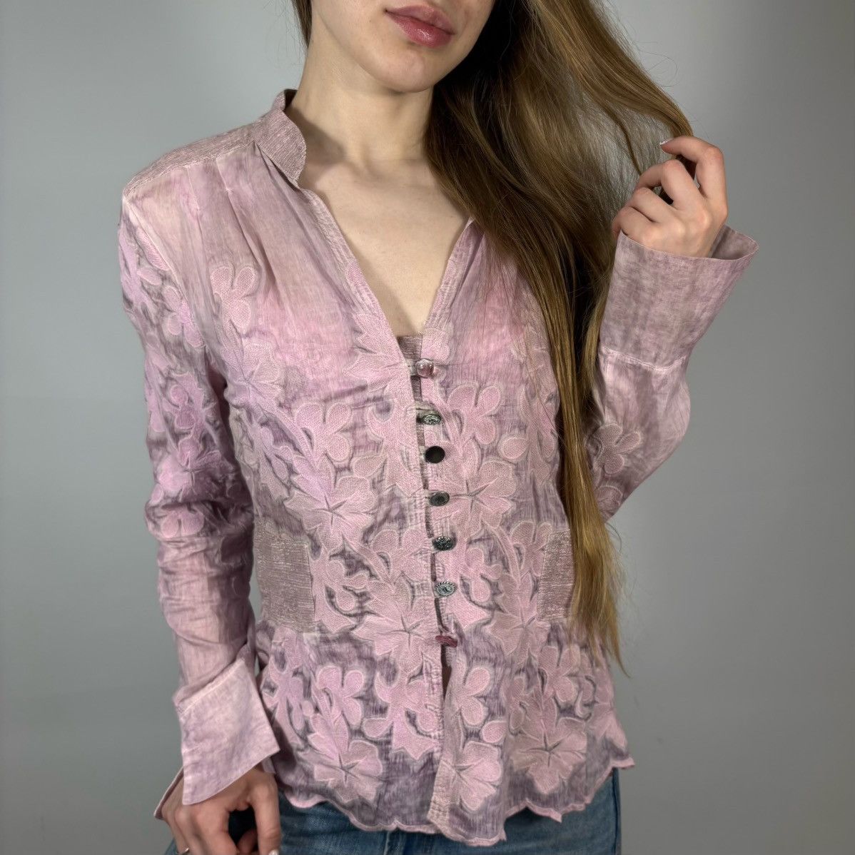 Elisa Cavaletti Vintage Y2K Elisa Cavaletti Silk Linen Luxury Floral Blazer Size M / US 6-8 / IT 42-44 - 3 Thumbnail