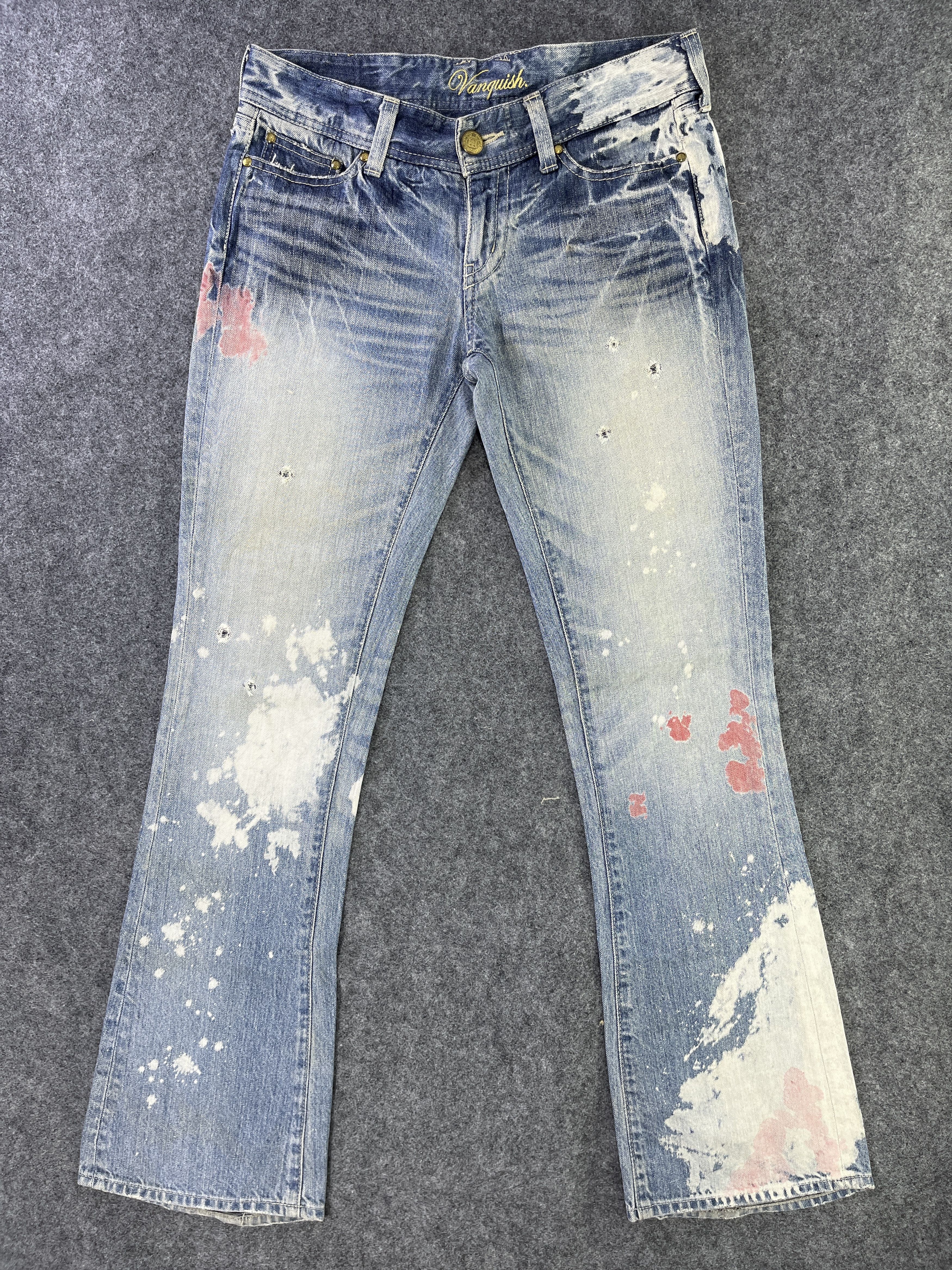 Japanese label VANQUISH paint Jeans