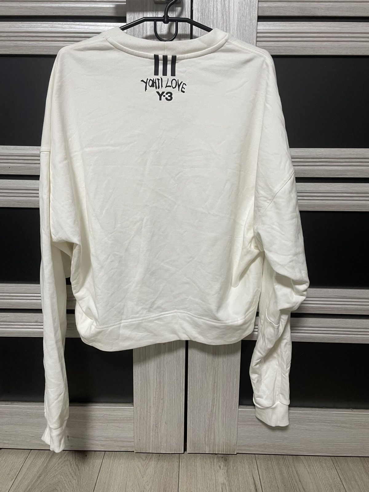 Adidas × Yohji Yamamoto Adidas x Yohji Yamamoto Y3 Yohji Love Cropped Sweatshirt Y2K Size L / US 10 / IT 46 - 2 Thumbnail