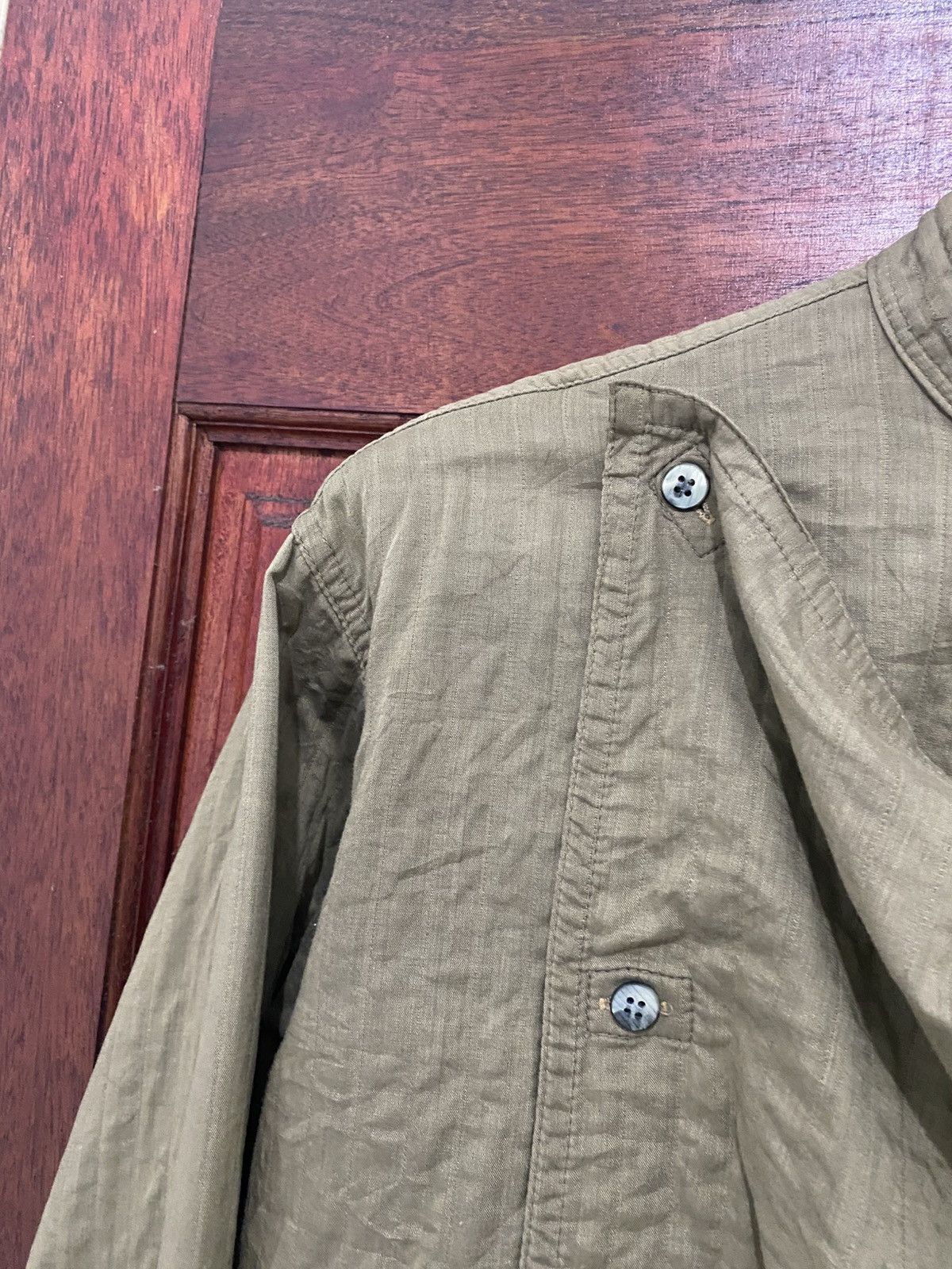 Issey Miyake Archive 80s Mandarin Collar Wrinkles Unstructure Shirt Size US S / EU 44-46 / 1 - 5 Thumbnail
