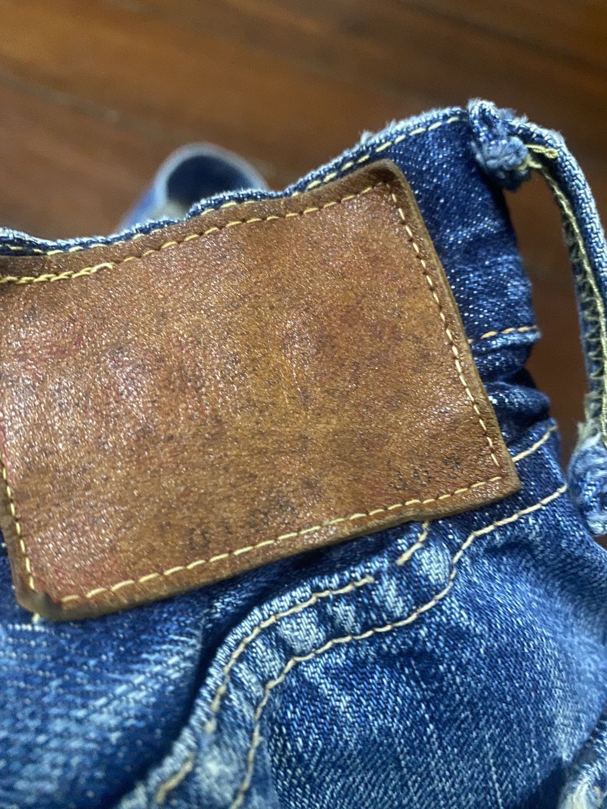 Full Count & Co. vintage full count selvedge distressed mud wash denim pants Size US 30 / EU 46 - 22 Thumbnail