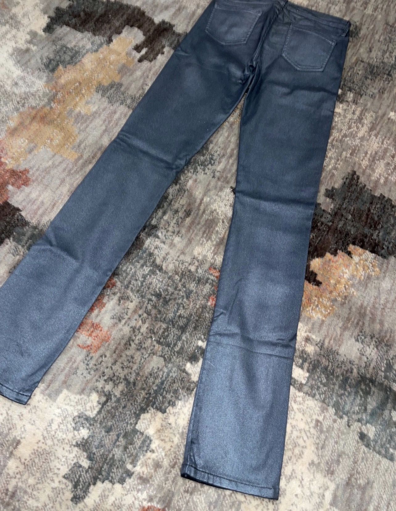 Other 75Faubourg gunmetal silver wax coated denim high waist jeans Size 26" / US 2 / IT 38 - 6 Thumbnail