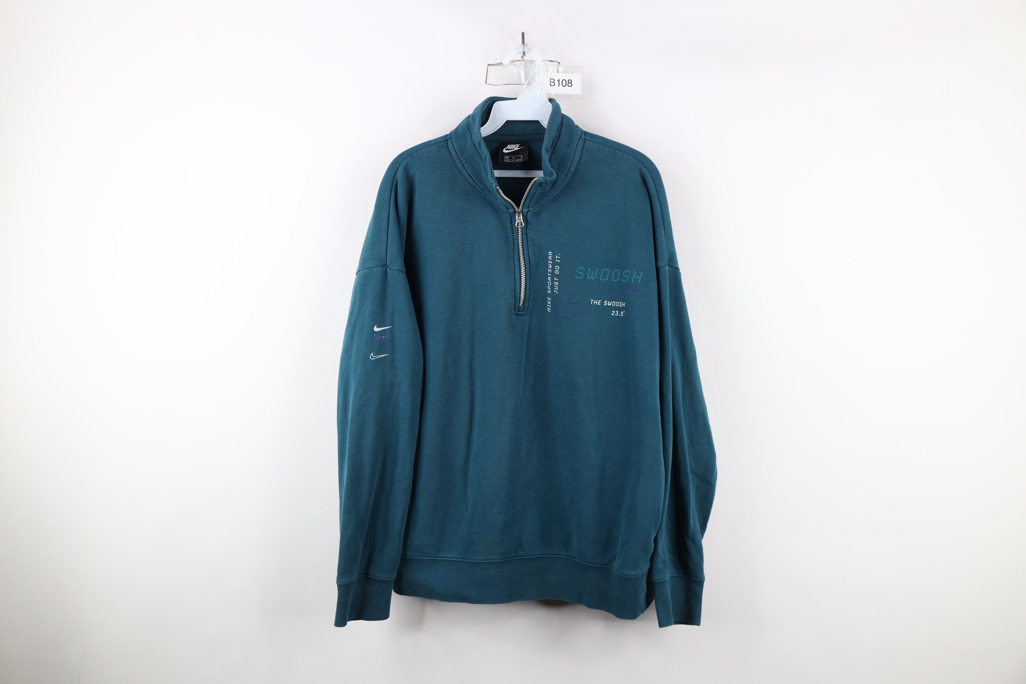 Nike × Vintage Vintage Y2K Nike Sportswear Swoosh Half Zip Sweatshirt Size US M / EU 48-50 / 2 - 1 Thumbnail