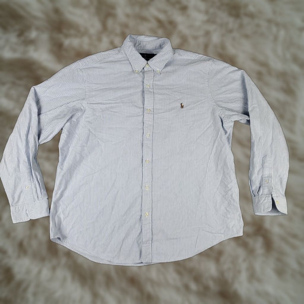 Ralph Lauren Ralph Lauren Button-Up Shirt Mens 2XL Blue White Striped Long Sleeve Regular Fit Size US XXL / EU 58 / 5 - 1 Thumbnail