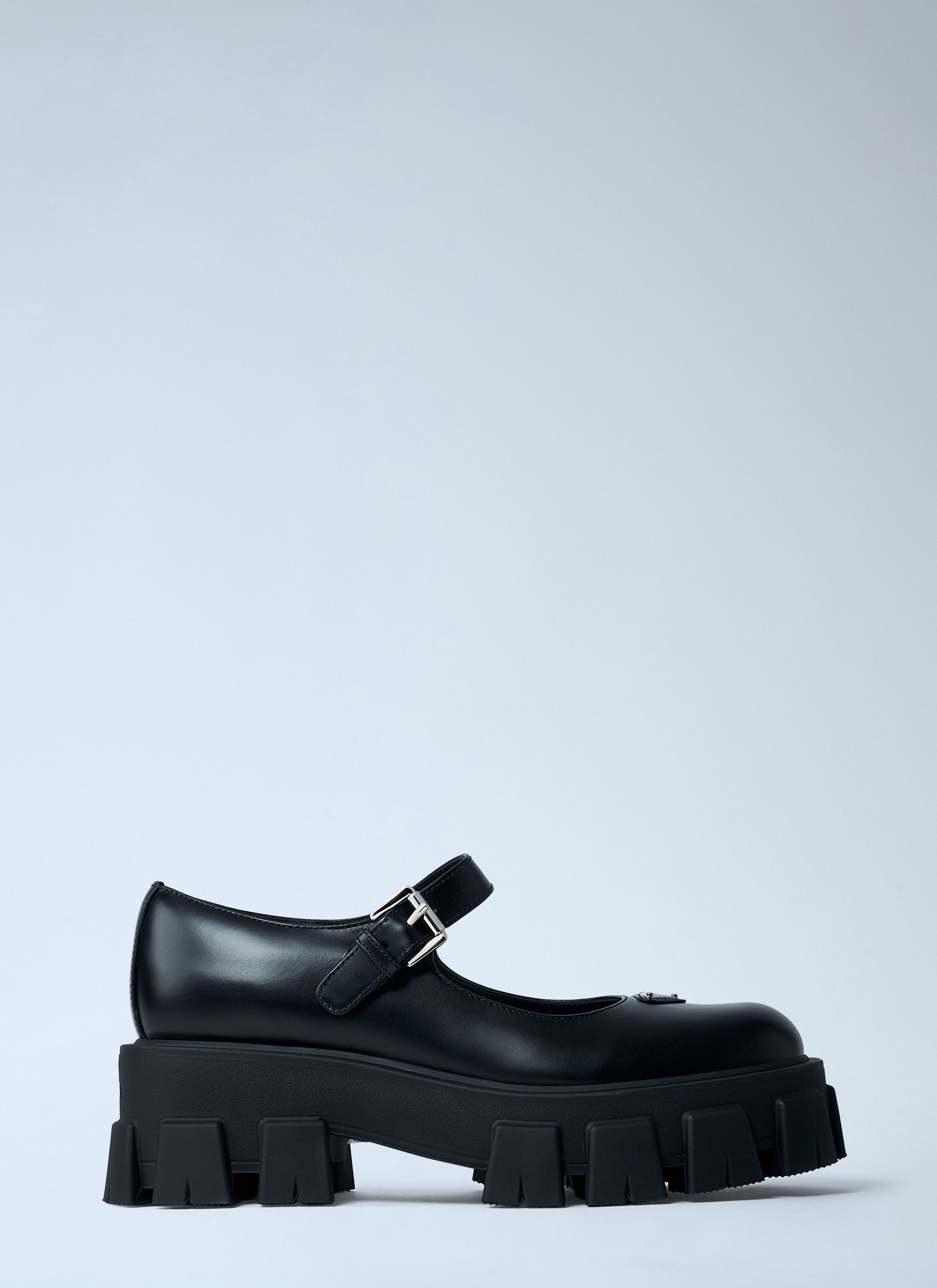 Prada Leather Logo Plaque Platform Flats Size US 10 / IT 40 - 1 Thumbnail