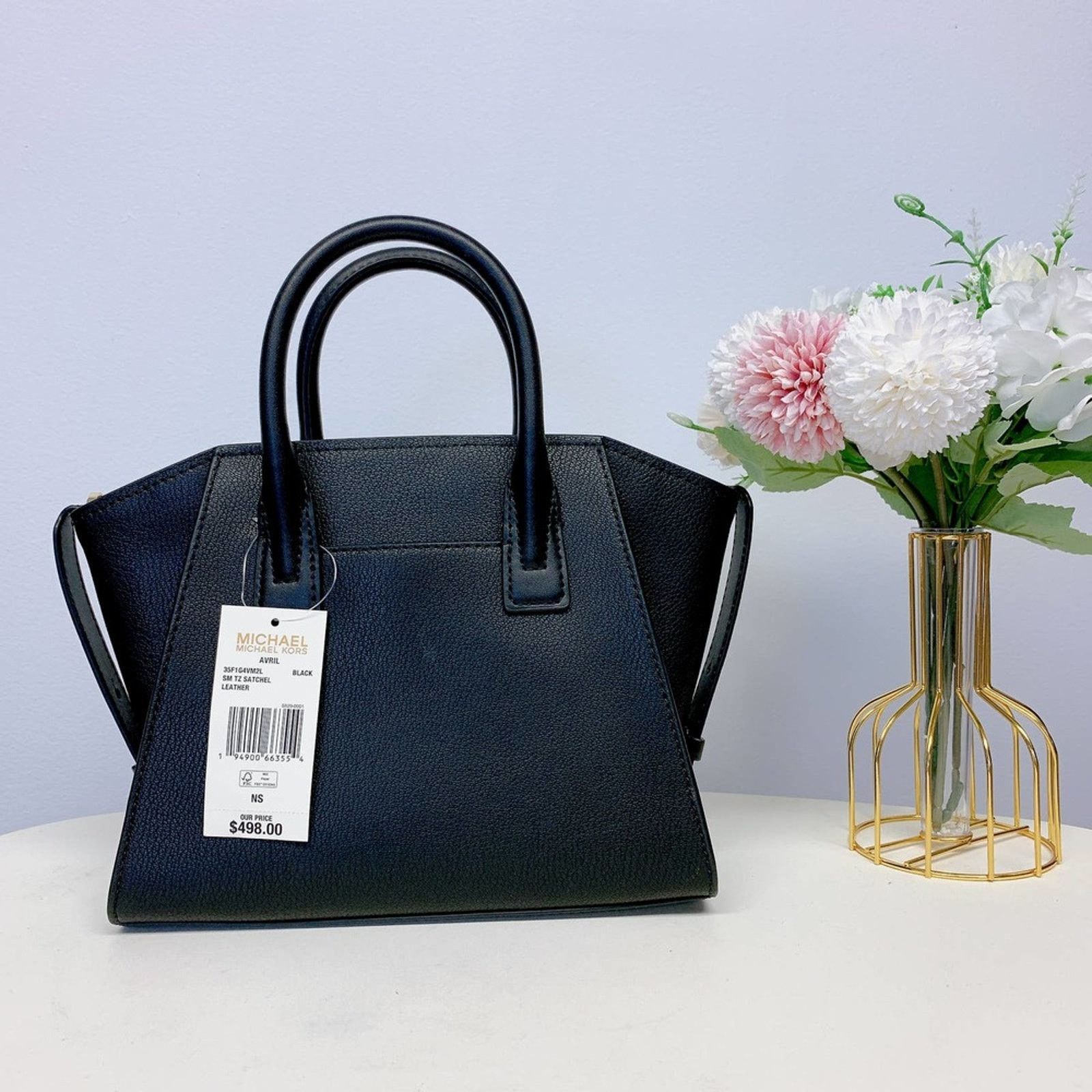 Michael Kors Michael Kors 35F1G4VM2L Small Avril Satchel Handbag Black Size ONE SIZE - 2 Thumbnail