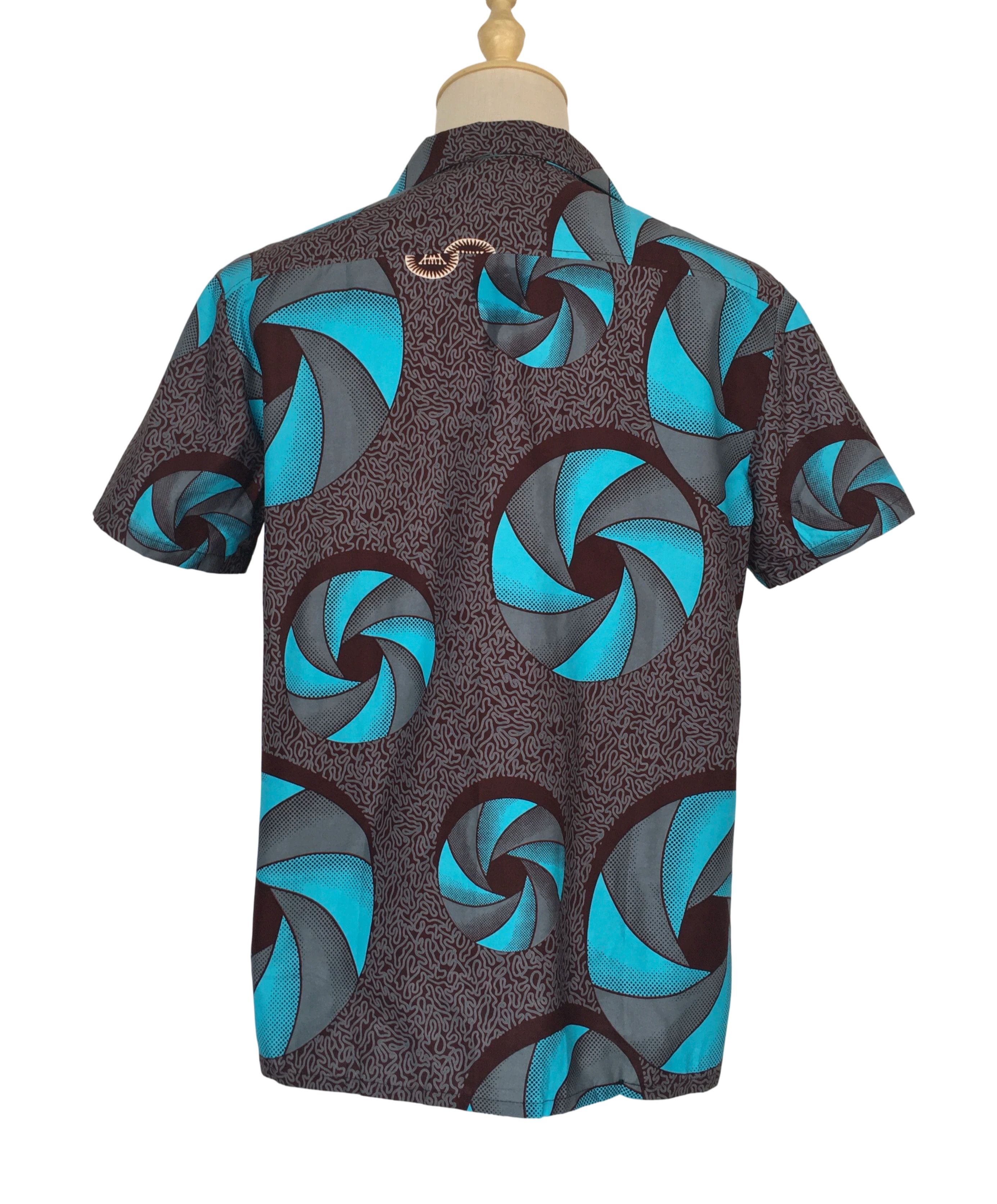 Other African Wax Print Men Shirt Short Sleeves Summer Size US M / EU 48-50 / 2 - 3 Thumbnail