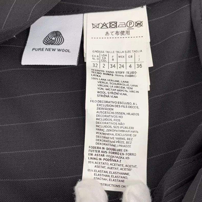 Max Mara Max Mara Black striped wool lapel, double-breasted, long-s Size XS / US 0-2 / IT 36-38 - 7 Thumbnail