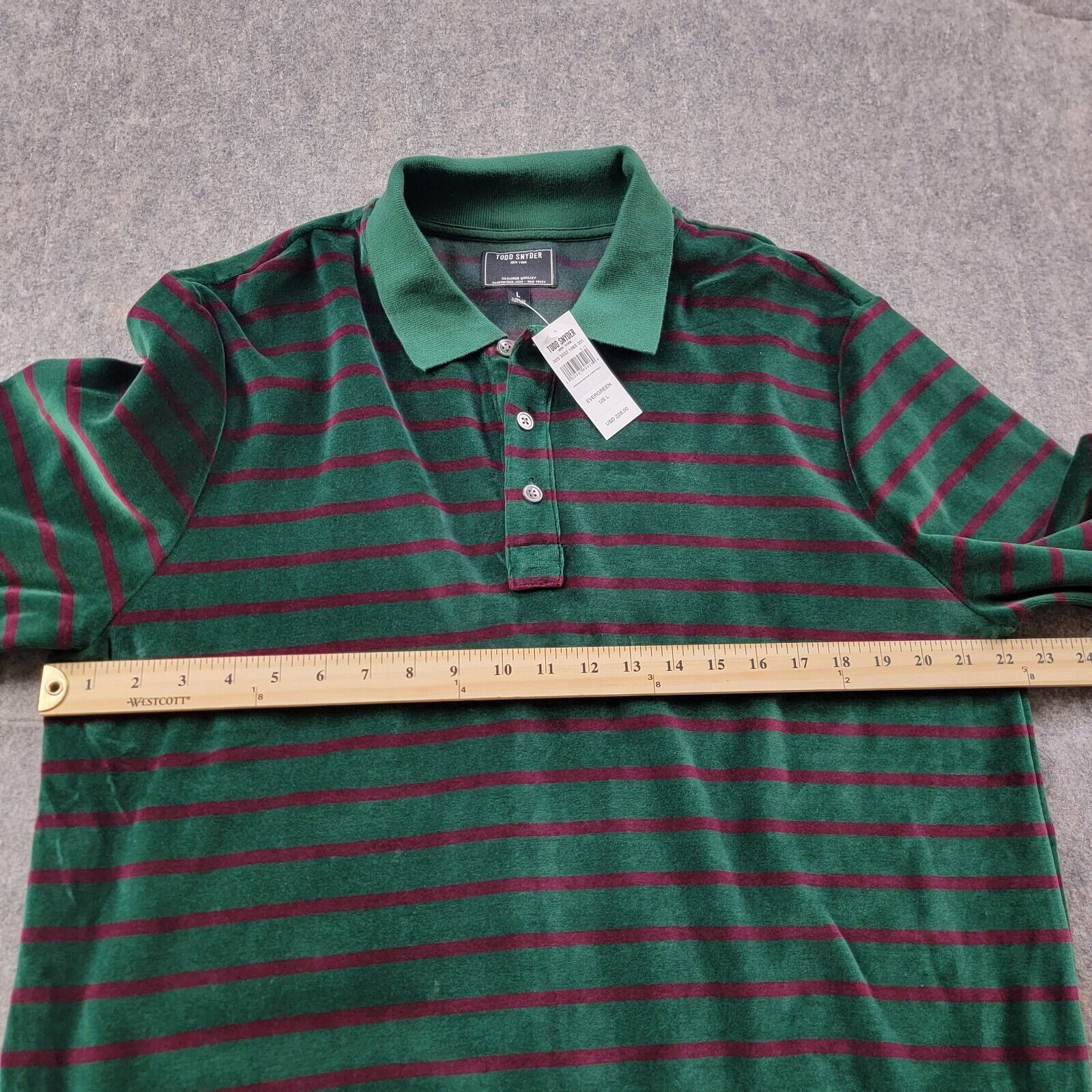 Todd Snyder Todd Snyder Velour Striped Rugby Polo Sweater Size US L / EU 52-54 / 3 - 4 Thumbnail