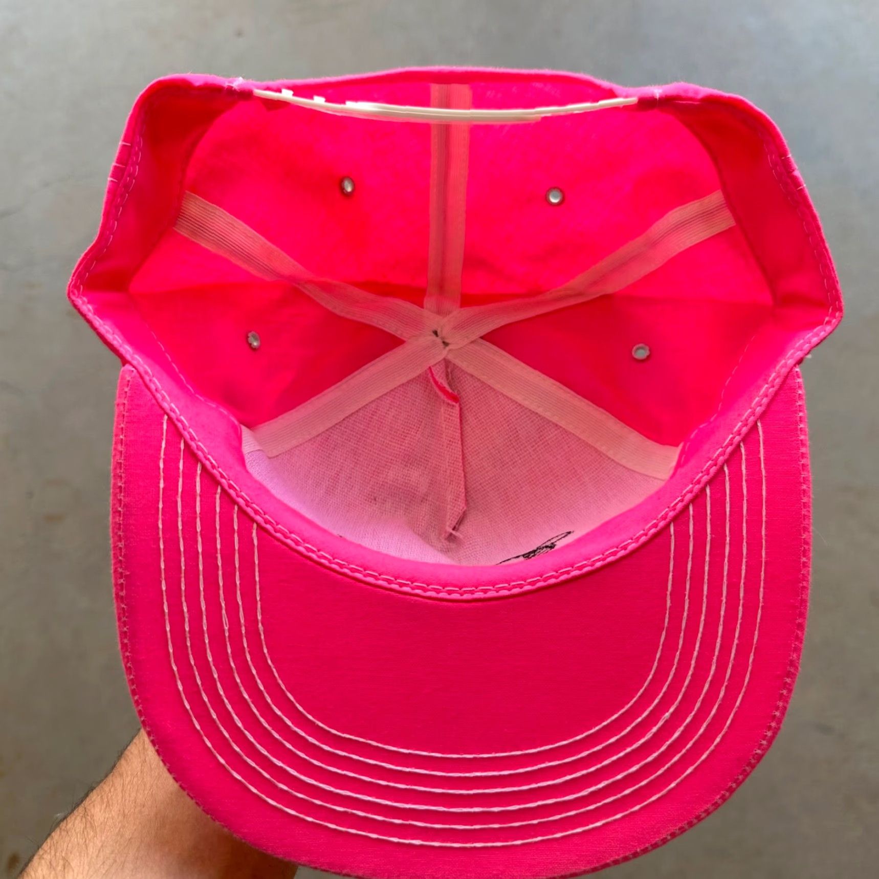 Pinko VINTAGE HaT Snapback Cap Nylon Neon Pink Fluorescent 1990s Cap One Size Pink Mens Womens Boys Girls Snapback Hat Size ONE SIZE - 4 Thumbnail