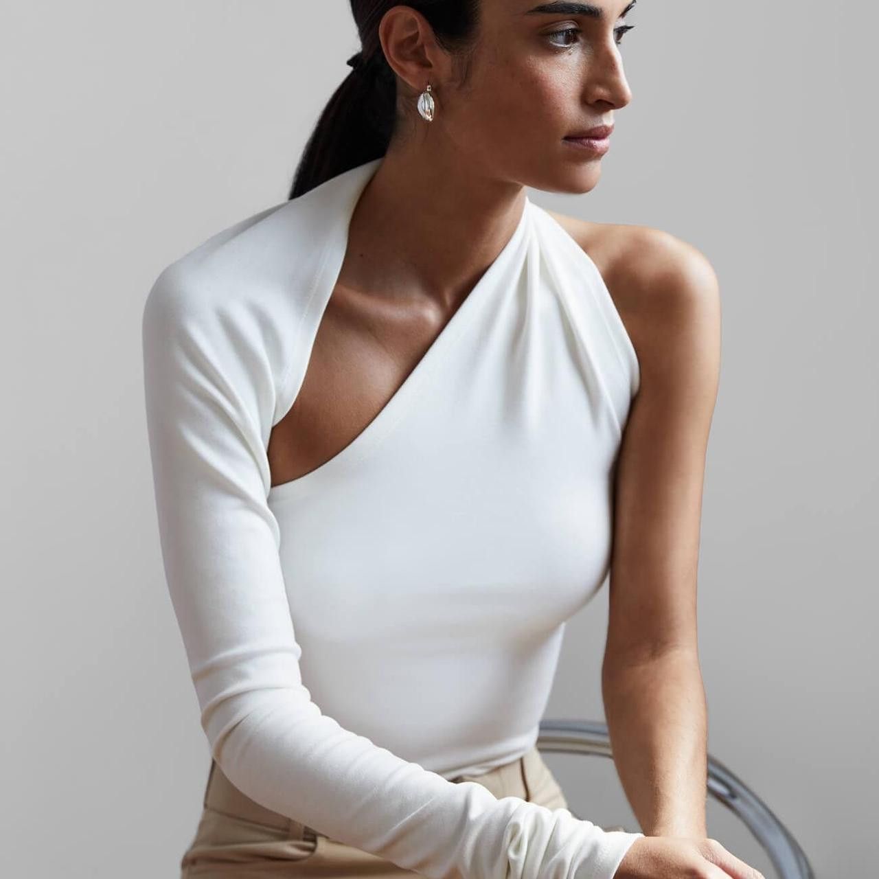 Marcella Manhattan One Shoulder White